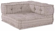 vidaXL Pouf Modular Castanho Claro 70x70x54 Tecido