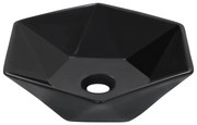 vidaXL Lavatório 41x36,5x12 cm cerâmica preto