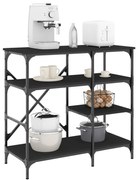 vidaXL Estante 90x40x84 cm derivados de madeira e metal preto