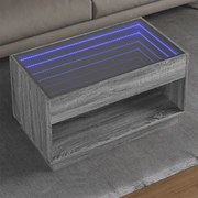vidaXL Mesa de centro luzes LED Infinity 90x50x50 cm cinzento sonoma