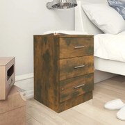 vidaXL Mesa de cabeceira 2 pcs 38x35x56 cm madeira cor carvalho fumado