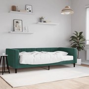 vidaXL Sofá-cama com colchão 90x200 cm veludo verde-escuro