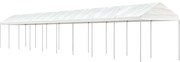 Gazebo com telhado 20,07x2,28x2,69 m polietileno branco