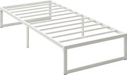 HOMCOM Estrutura de cama com espaço de arrumação e ripas de aço, 32,5 cm de altura, silenciosa, 200 x 90 cm, Branco | Aosom Portugal