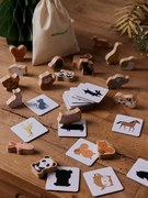 Jogo de associação de animais, em madeira FSC® branco