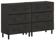 Móveis de apoio 2 pcs 60x33x75cm madeira mangueira maciça preto