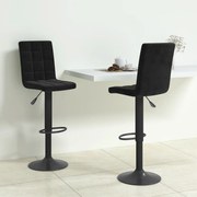 vidaXL Bancos de bar 2 pcs veludo preto