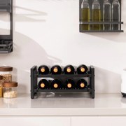 Garrafeira "Vino" de 2 Níveis para 8 Garrafas - Suporte de Vinho em Me