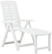 vidaXL Espreguiçadeira dobrável plástico branco