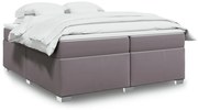 vidaXL Cama com molas/colchão 200x200 cm couro artificial cinzento