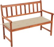 vidaXL Banco de jardim c/ almofadão 120 cm madeira de acácia maciça