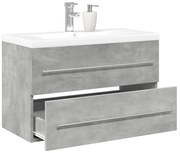 vidaXL 2 pcs conj. móveis casa banho derivados madeira cinza cimento