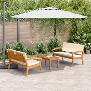 vidaXL Conjunto bistro com almofada 3 pcs Castanho Poliéster