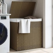 vidaXL Cesto para roupa suja com 2 secções 53x35x57 cm vime PE