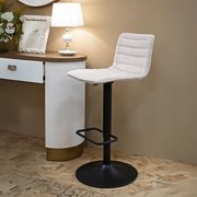 CONJUNTO 2 BANCOS DE BAR COM ELEVAÇÃO ALTA 43X49,5X85,5-107 (ASSENTO CM 61-82,5 CM) BRANCO