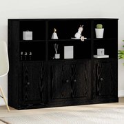 vidaXL Armário Alto Carvalho Preto 132x35,5x103,5 cm Madeira de engenharia