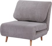 HOMCOM Poltrona-Cama 2 em 1 Cama para Hóspedes, apoio de cabeça ajustável, acabamento em veludo cotelê 82 cm x 87 cm x 89 cm Cinza | Aosom Portugal
