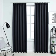 Cortinas blackout com ganchos 2 pcs 140x245 cm antracite