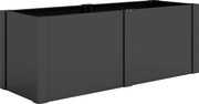 Outsunny Canteiro Elevado em Aço Galvanizado 150x53x55 cm Caixa de Plantio Exterior com Divisor Preto | Aosom Portugal