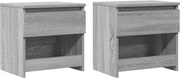 vidaXL Mesa cabeceira 2pcs 40x30x39cm derivado madeira cinzento sonoma