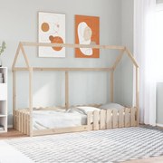 Cama infantil formato casa 80x200 cm madeira de pinho maciça