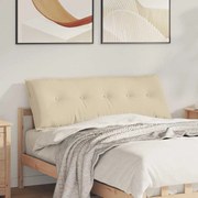 vidaXL Travesseiro para Costas Creme 140 x 19 x 50 cm tecido