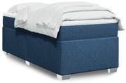 vidaXL Cama com molas/colchão 90x190 cm tecido azul
