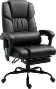 Vinsetto Cadeira Ergonômica com Massagem de 6 Pontos Encosto Alto Reclinável Apoio para Pés e Controlo Remoto 66x75x112-122 cm Preto | Aosom Portugal