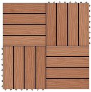 Ladrilho pavimento relevo profundo 11 pcs WPC 1m² cast. claro
