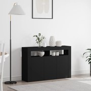 vidaXL Cristaleira Preta Madeira engenheirada 116 x 30 x 75 cm
