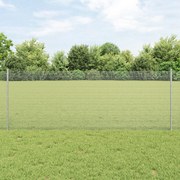 Cerca de Arame Soldado com 22 Postes U Prateados 0.8x50 m Aço