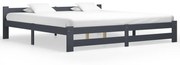 vidaXL Estrutura de cama 200x200 cm pinho maciço cinzento-escuro
