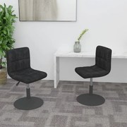 vidaXL Cadeiras de jantar giratórias 2 pcs veludo preto