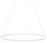 Candeeiro de suspensão design branco 80 cm incl. LED regulável em 3 níveis - Anello Moderno