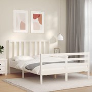 vidaXL Cama sem colchão 120x200 cm madeira de pinho maciça branco