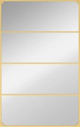 HOMCOM Espelho de parede retangular estilo verrière, estilo industrial, horizontal ou vertical com 4 ganchos, em metal dourado 109 x 69 cm | Aosom Portugal
