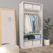 Roupeiro 100x50x200 cm derivados de madeira branco brilhante