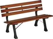 Outsunny Banco de Jardim Exterior 2 Lugares em Alumínio e Ripas de Madeira 120x57x70 cm | Aosom Portugal