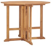 vidaXL Mesa de jantar p/ jardim dobrável 90x90x75 cm teca maciça