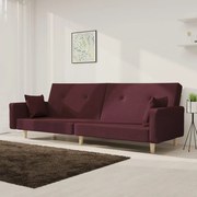 Sofá-cama 2 lugares com duas almofadas tecido roxo