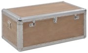 vidaXL Caixa de arrumação madeira de abeto maciça 91x52x40 cm castanho