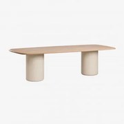 Rectangular Dining Table 270x110 Cm In Acacia Wood Leighton Marrom Acácia Claro & Beige Tapioca - Sklum