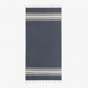 Manta Xadrez De Algodão Bendorf Nevoeiro Azul - Sklum