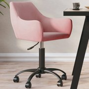 vidaXL Cadeira de jantar giratória veludo rosa