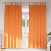 vidaXL Cortinas 2 pcs Laranja Brilhante 245 x 140 cm Poliéster