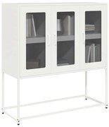 vidaXL Aparador 100,5x39x107 cm aço laminado a frio branco