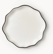 Pratos de pequeno-almoço em porcelana com rebordo ondulado Bia, conjunto de 4