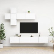 vidaXL 7 pcs conjunto de móveis de TV contraplacado branco