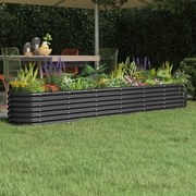 vidaXL Canteiro elevado jardim 260x40x36 aço revestido a pó antracite