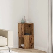 vidaXL Armário de canto Madeira antiga 30,5x30x65cm Madeira processada